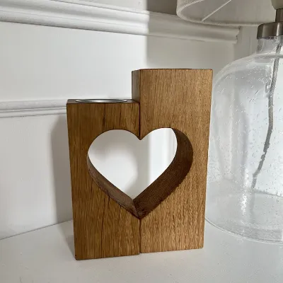 Oak Heart Candle Holder 5