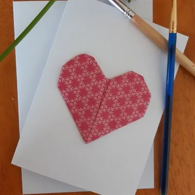 Pink Origami Heart Card