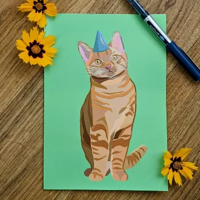 Party Cat Birthday Card 1