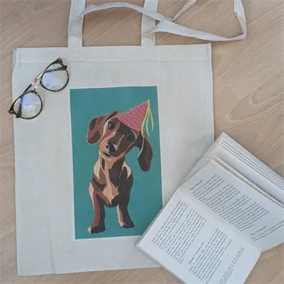 Party Duashound / sausage dog tote bag 1