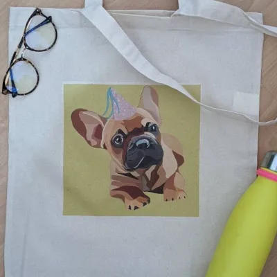 Party French Bulldog tote bag 1