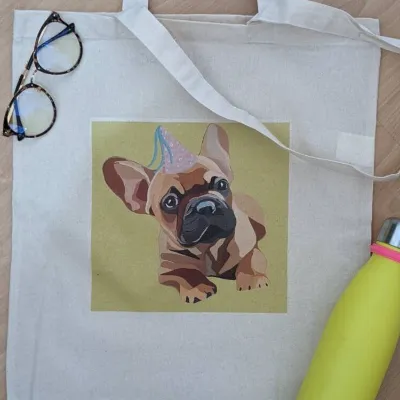 Party French Bulldog tote bag 3