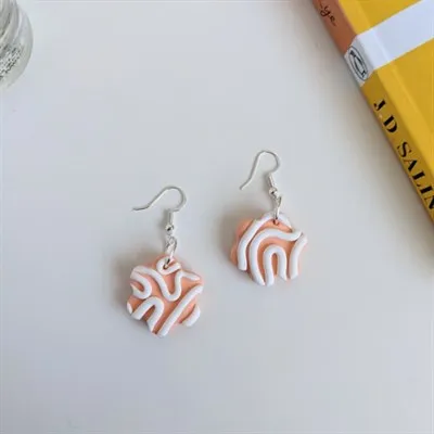 Pastel Squiggle Polymer Clay Earrings