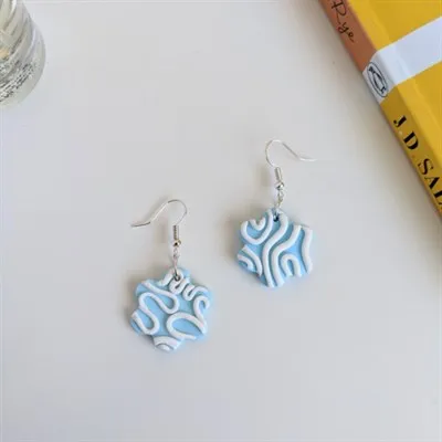 Pastel Squiggle Polymer Clay Earrings