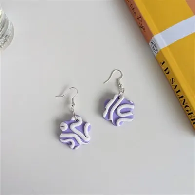 Pastel Squiggle Polymer Clay Earrings