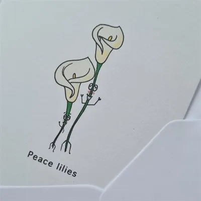 Peace Lilies. Greeting Card. Handmade