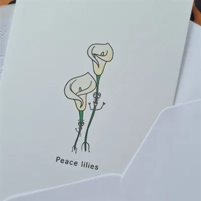 Peace Lilies. Greeting Card. Handmade