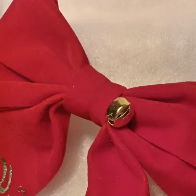 Personalised Believe Bell Red Hair Bow 3