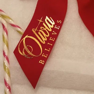 Personalised Believe Bell Red Hair Bow 4