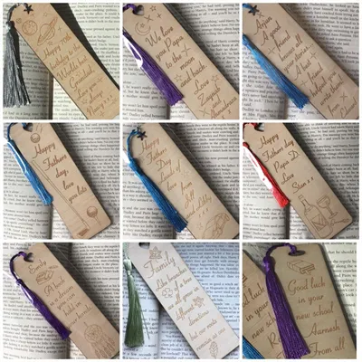 Personalised bookmark, wooden engraved t 5
