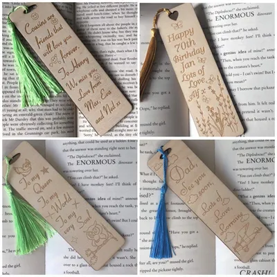 Personalised bookmark, wooden engraved t 6