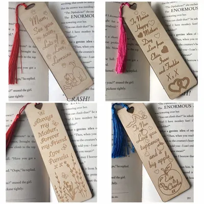 Personalised bookmark, wooden engraved t 7