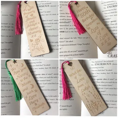 Personalised bookmark, wooden engraved t 9