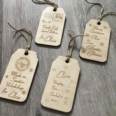 Personalised Christmas gift tag, Wooden  1