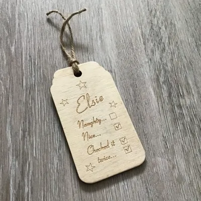 Personalised Christmas gift tag, Wooden  5