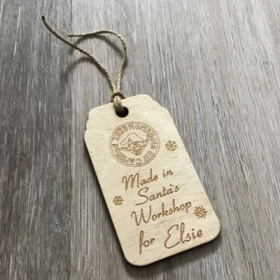 Personalised Christmas gift tag, Wooden  2