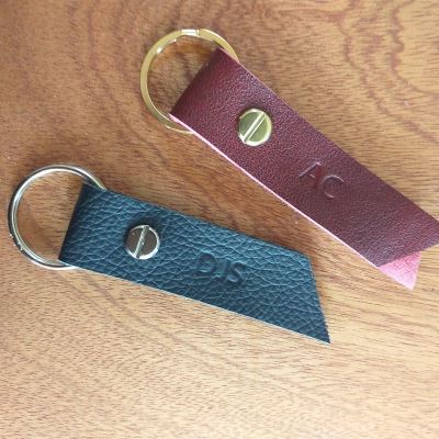 Personalised Embossed Leather Keyring by Treacle Rose Handmade