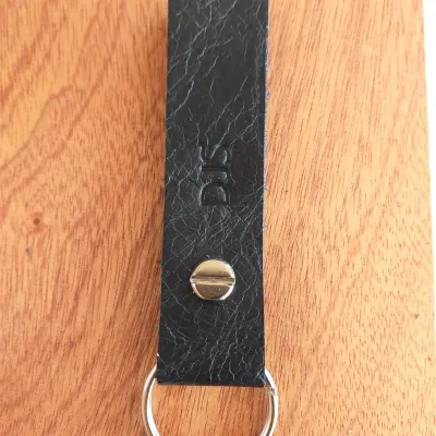 Personalised embossed leather keyring 5