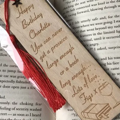 Personalised engraved birthday bookmark. 3
