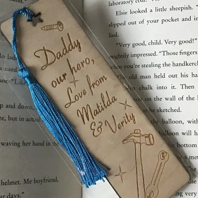 Personalised engraved birthday bookmark. 4