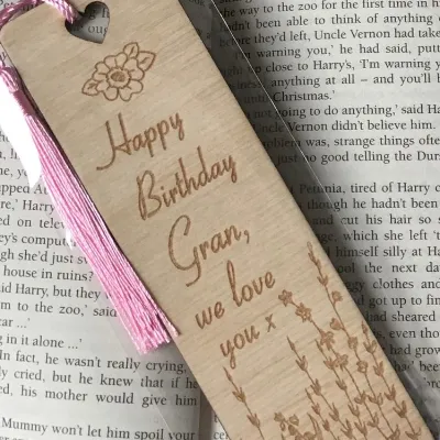 Personalised engraved birthday bookmark. 7