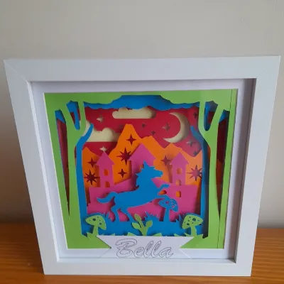 personalised fantasy unicorn shadow box 2