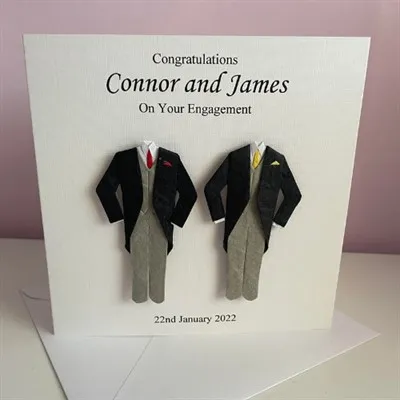 Personalised Gay Wedding Engagement Card