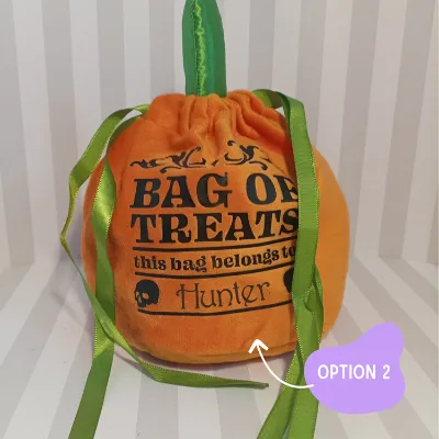 Personalised Pumpkin Orange Velvet Bag 4