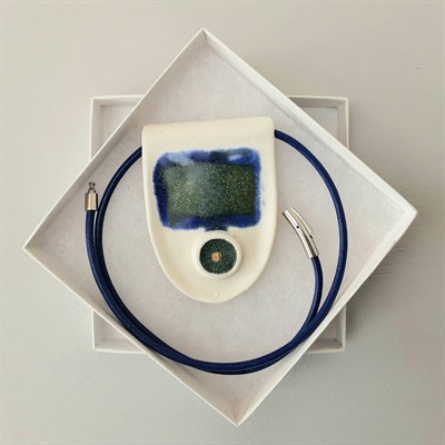 Feature Necklace With Sea Blue Artwork by 2minty studio