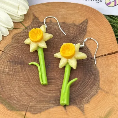 Pretty Spring Daffodil Earrings 1
