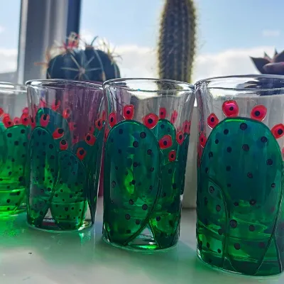 Prickly Pear Cactus Shot Glasses 3