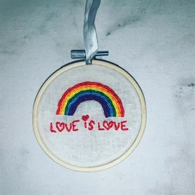 Pride Rainbow Embroidery hoop 3.5 inch