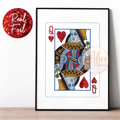 Queen of Hearts Red Foiled Print