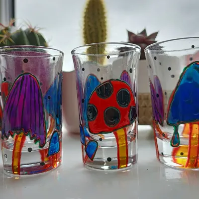 Quirky Mushroom Shot Glasses Pair 2