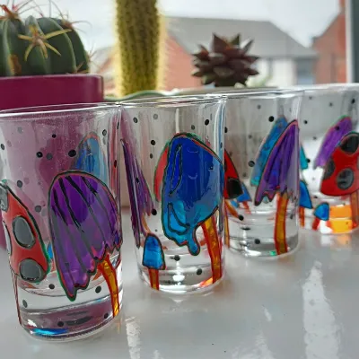 Quirky Mushroom Shot Glasses Pair 4