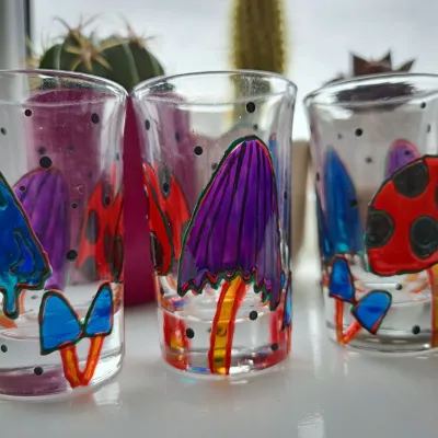 Quirky Mushroom Shot Glasses Pair 5