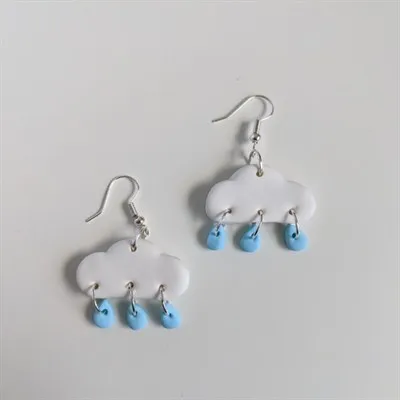 Rain Cloud Polymer Clay Earrings