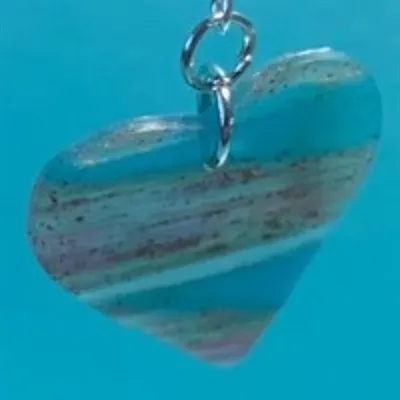 Rainbow blue sky Shimmer necklace heart