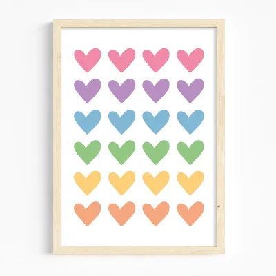 Rainbow Hearts Print 1