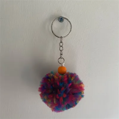 Rainbow Pom Pom Keyring (706) 1