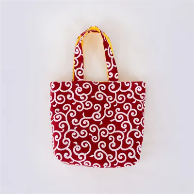 Red Mini Tote Bag | Japanese Design 2