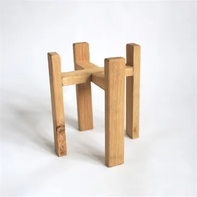 Reversible Chunky Oak Plant Stand