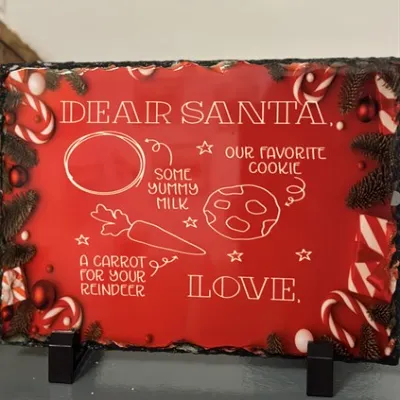 Santa Cookies And Milk Slate 2