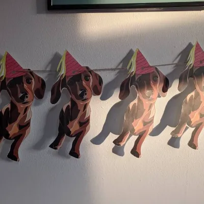 Sausage dog party bunting/ banner/ puppy 2