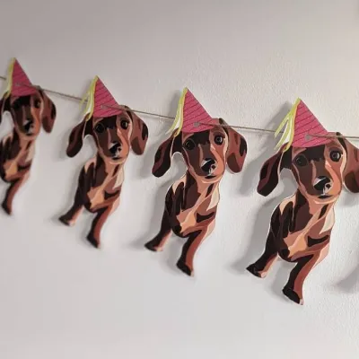 Sausage dog party bunting/ banner/ puppy 5