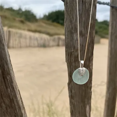 Sea Glass and Silver Necklace (688) 1