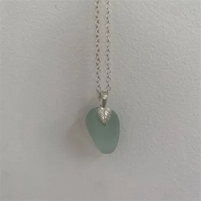 Sea Glass and Silver Necklace (807) 1
