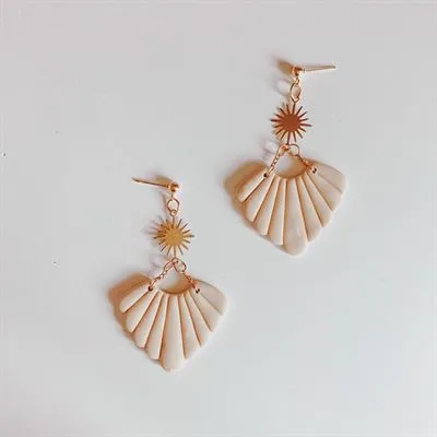 Seashell And Sun Dangle Earrings
