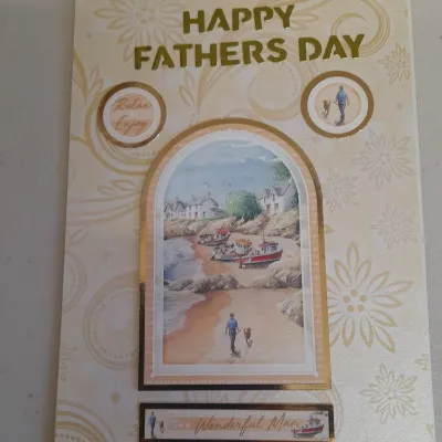 Seaside hand made Fathers day card. 1