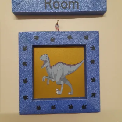 Set of 3 pictures made of card, Dinosaur 2